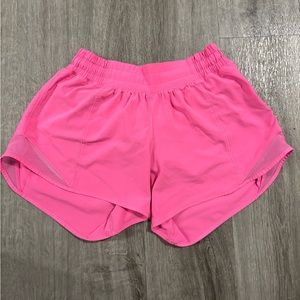 luluLemon Hot Pink Hotty Hot Shorts 4” Tall Size 4